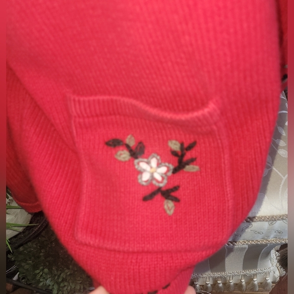 Northern Reflections Red Embroidered Sweater Cardigan XL - Picture 7 of 8